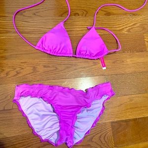 Purple Victorias Secret bikini! XS triangle top and S scrunch butt bottom.